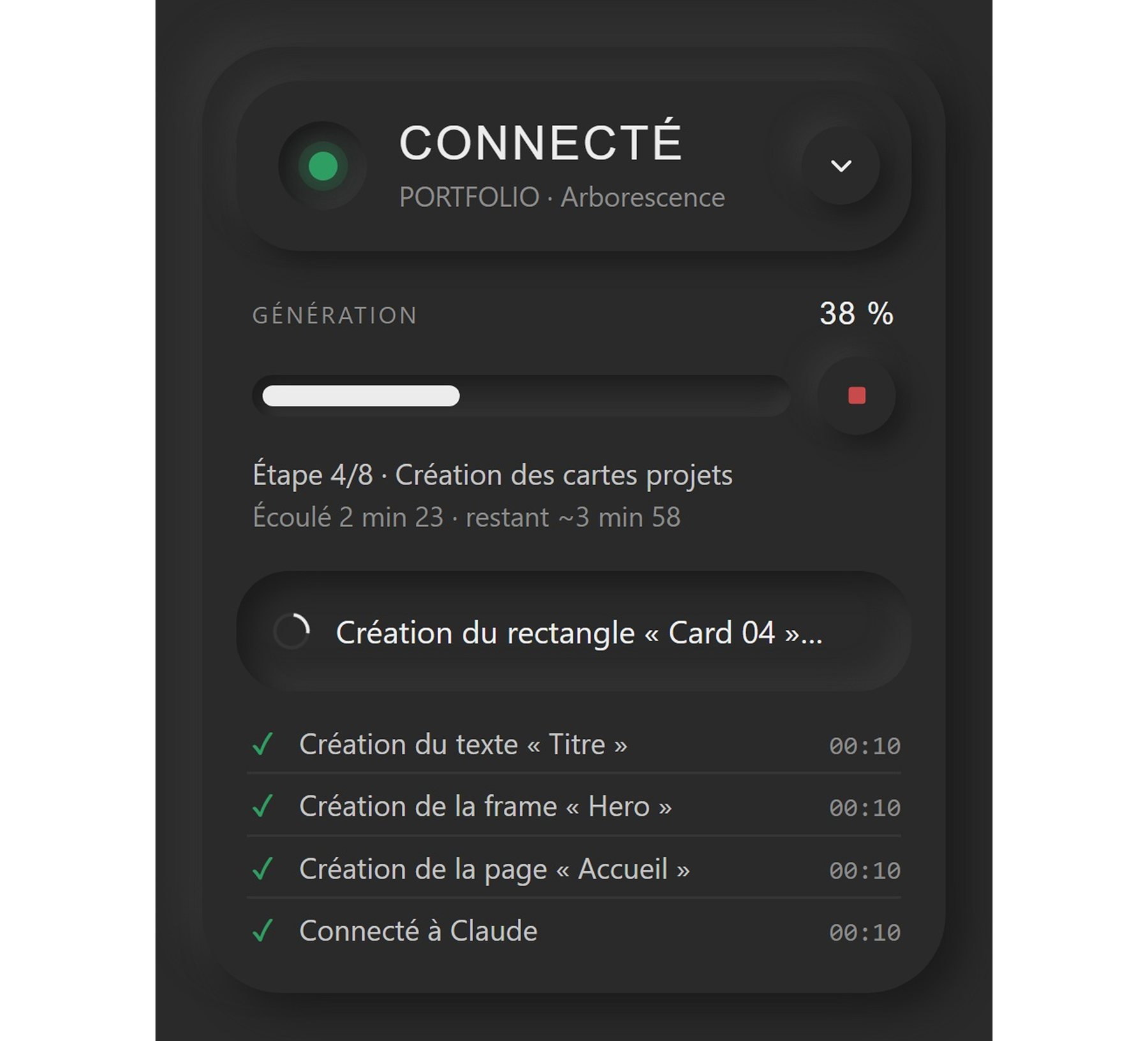 Le plugin en thème sombre