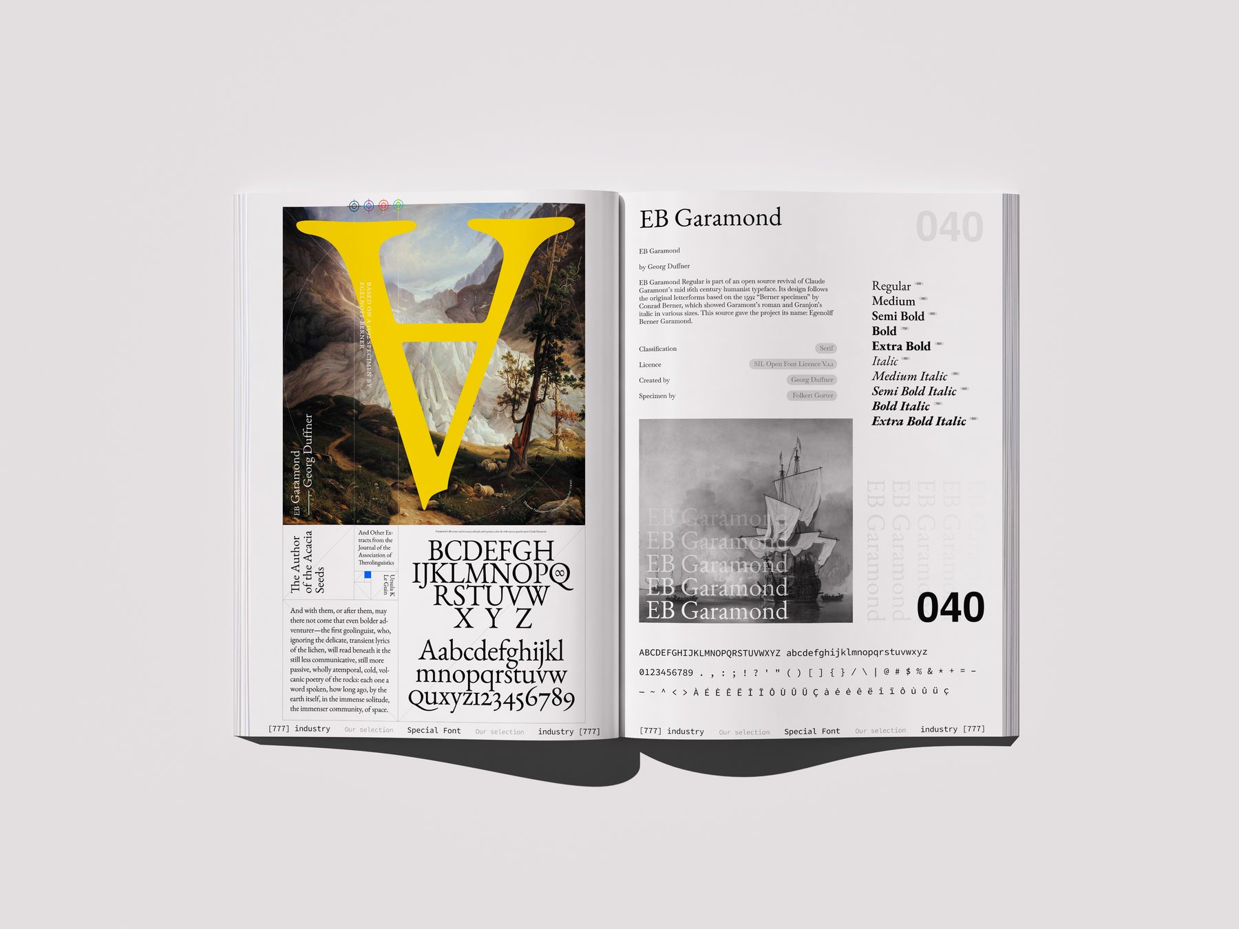 Double page consacrée à EB Garamond